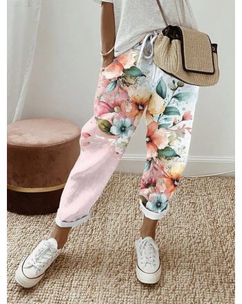 Loose Casual Floral Pants