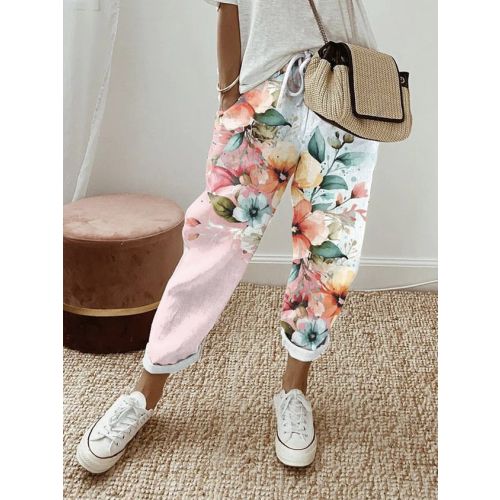 Loose Casual Floral Pants