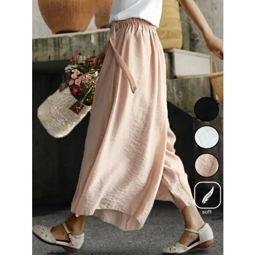 Loose Plain Casual Pants