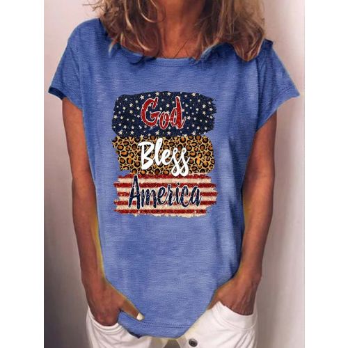 Women‘s Summer 4th of July Pattern Casual T-Shirt